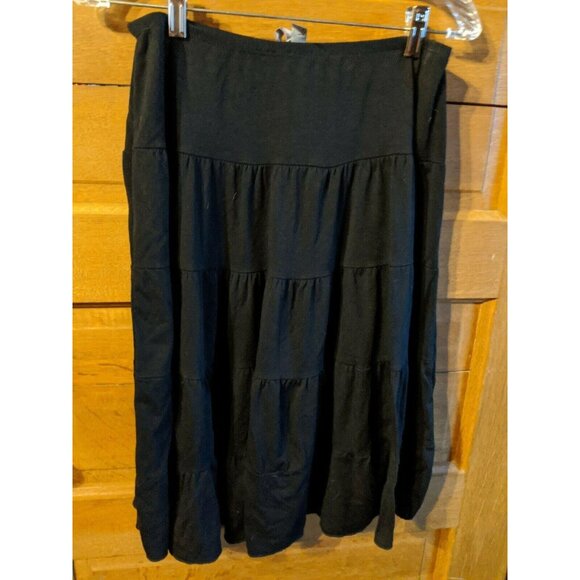 Kiwi Tiered Black Skirt size M Medium Elastic Girls Stretchy - Picture 2 of 4
